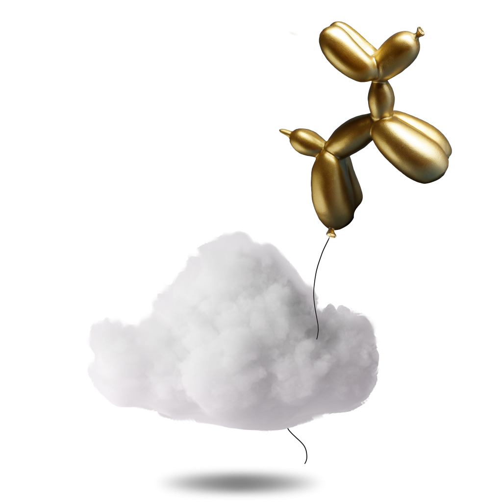 Wolk met gevouwen ballon hondje - Formatief evalueren